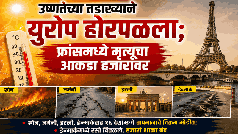 उष्णतेच्या तडाख्याने युरोप होरपळला; फ्रांसमध्ये मृत्यूचा आकडा हजारावर