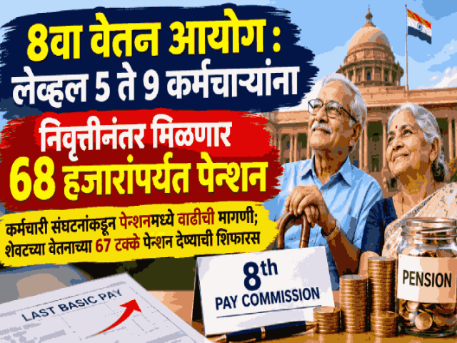 ८वा वेतन आयोग : तर लेव्हल ५ ते ९ कर्मचाऱ्यांना निवृत्तीनंतर मिळणार ६८ हजारांपर्यंत  पेन्शन