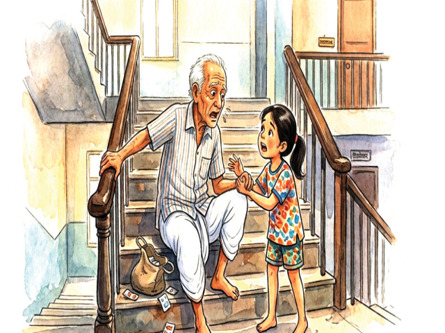 जिना चढत असताना