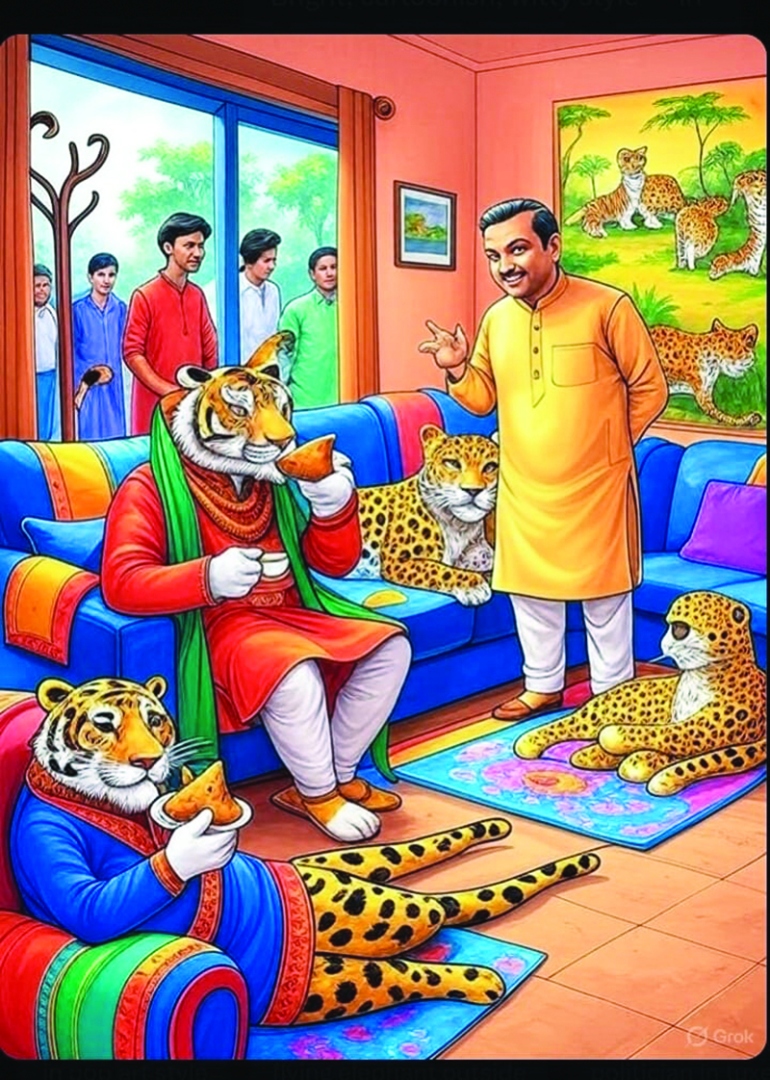 चला...वाघ, बिबट्यांना सामोशा-अळंबी देऊ!!