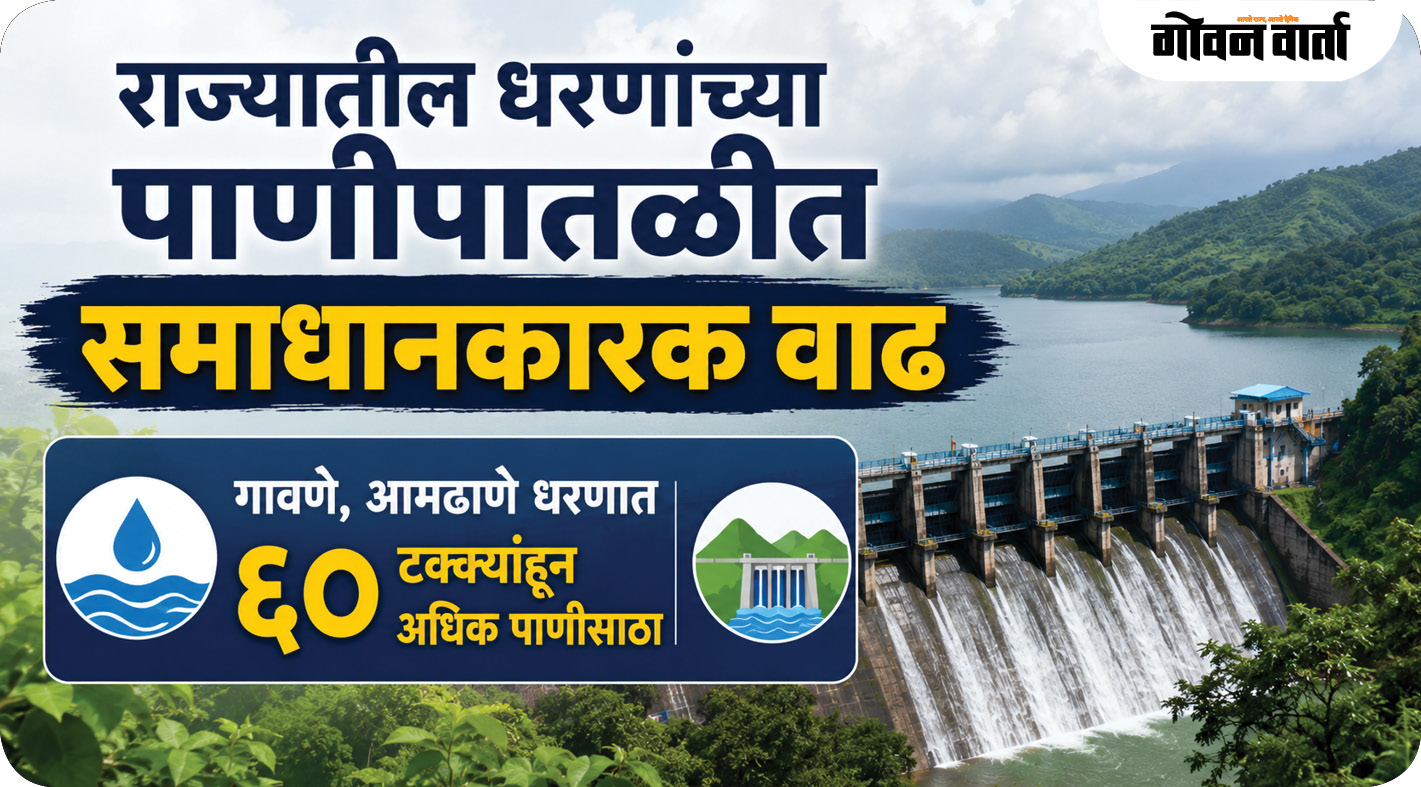 राज्यातील धरणांच्या पाणीपातळीत समाधानकारक वाढ