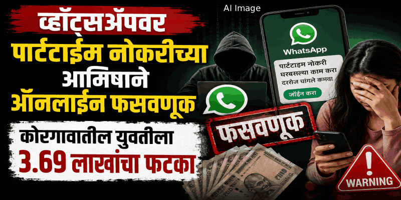 व्हॉट्सॲपवर पार्टटाईम नोकरीच्या आमिषाने ऑनलाईन फसवणूक