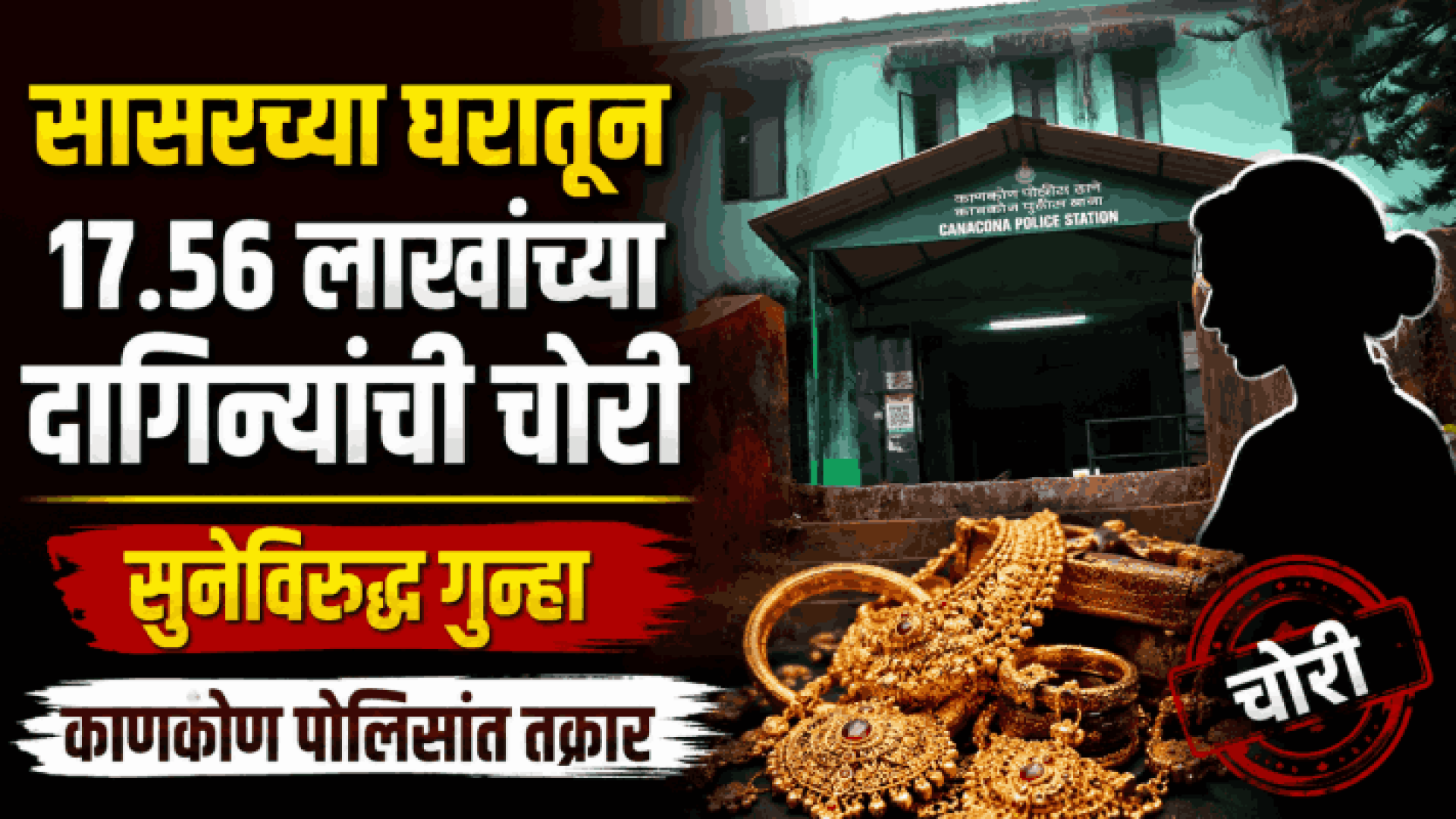 सासरच्या घरातून १७.५६ लाखांच्या दागिन्यांची चोरी