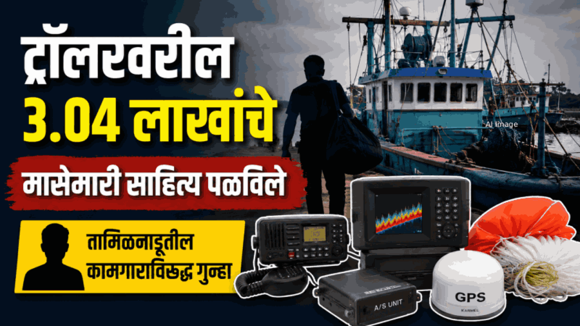 ट्रॉलरवरील ३.०४ लाखांचे मासेमारी साहित्य पळविले