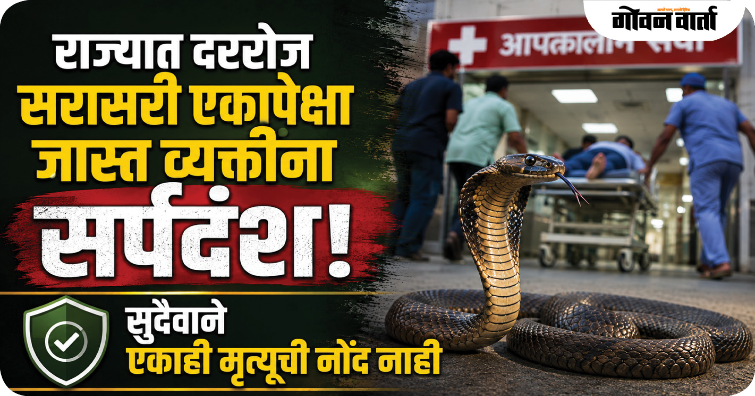राज्यात दररोज सरासरी एकापेक्षा जास्त व्यक्तींना सर्पदंश!
