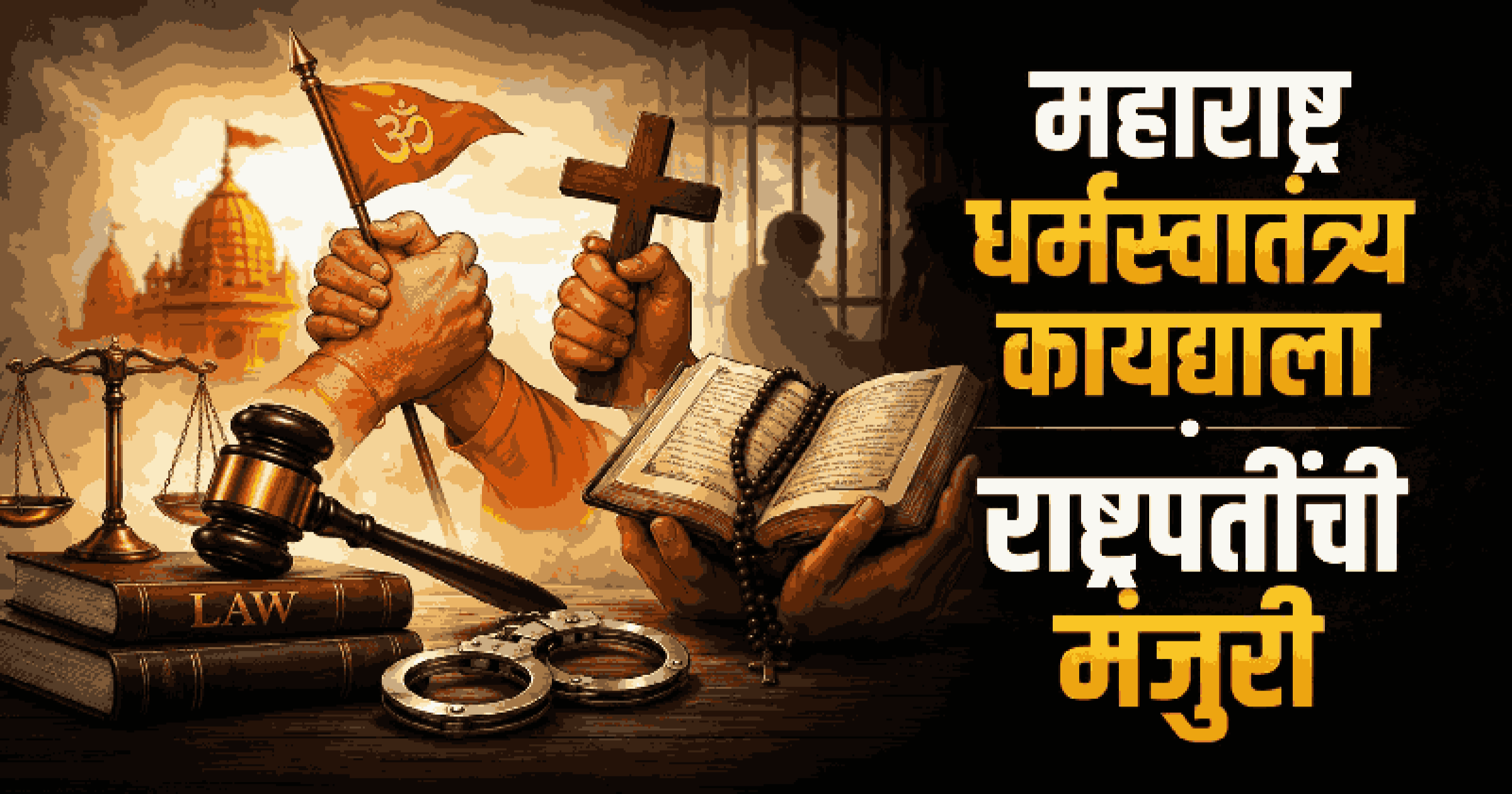 महाराष्ट्रात 'धर्मस्वातंत्र्य कायदा २०२६' लागू! बळजबरीने धर्मांतर केल्यास ७ वर्षांपर्यंतच्या कारावासाची तरतूद