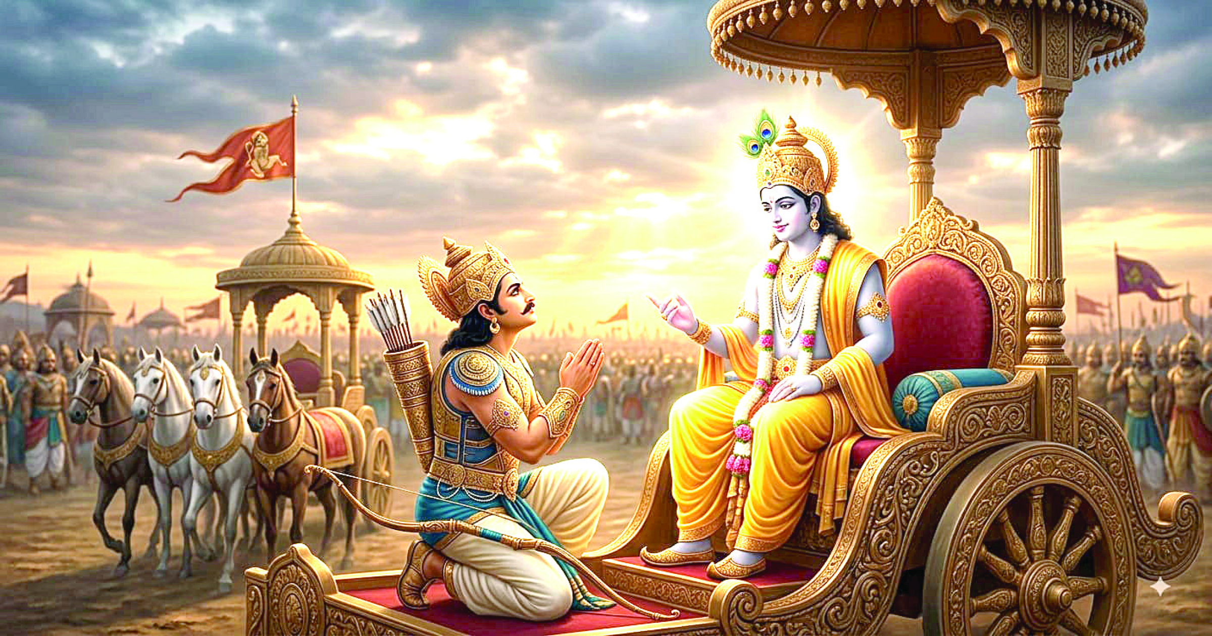पार्थाची आळवणी आणि भगवंताचे औदार्य