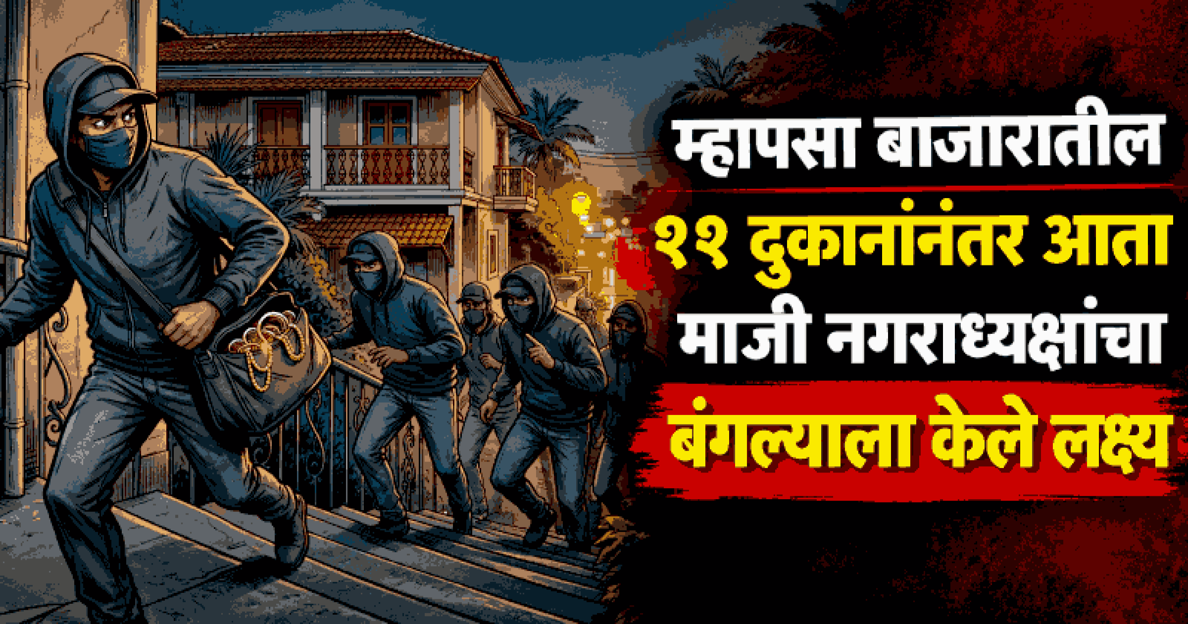 म्हापशात माजी नगराध्यक्षांचा बंगला फोडला; मास्कधारी चोरांची टोळी सक्रिय
