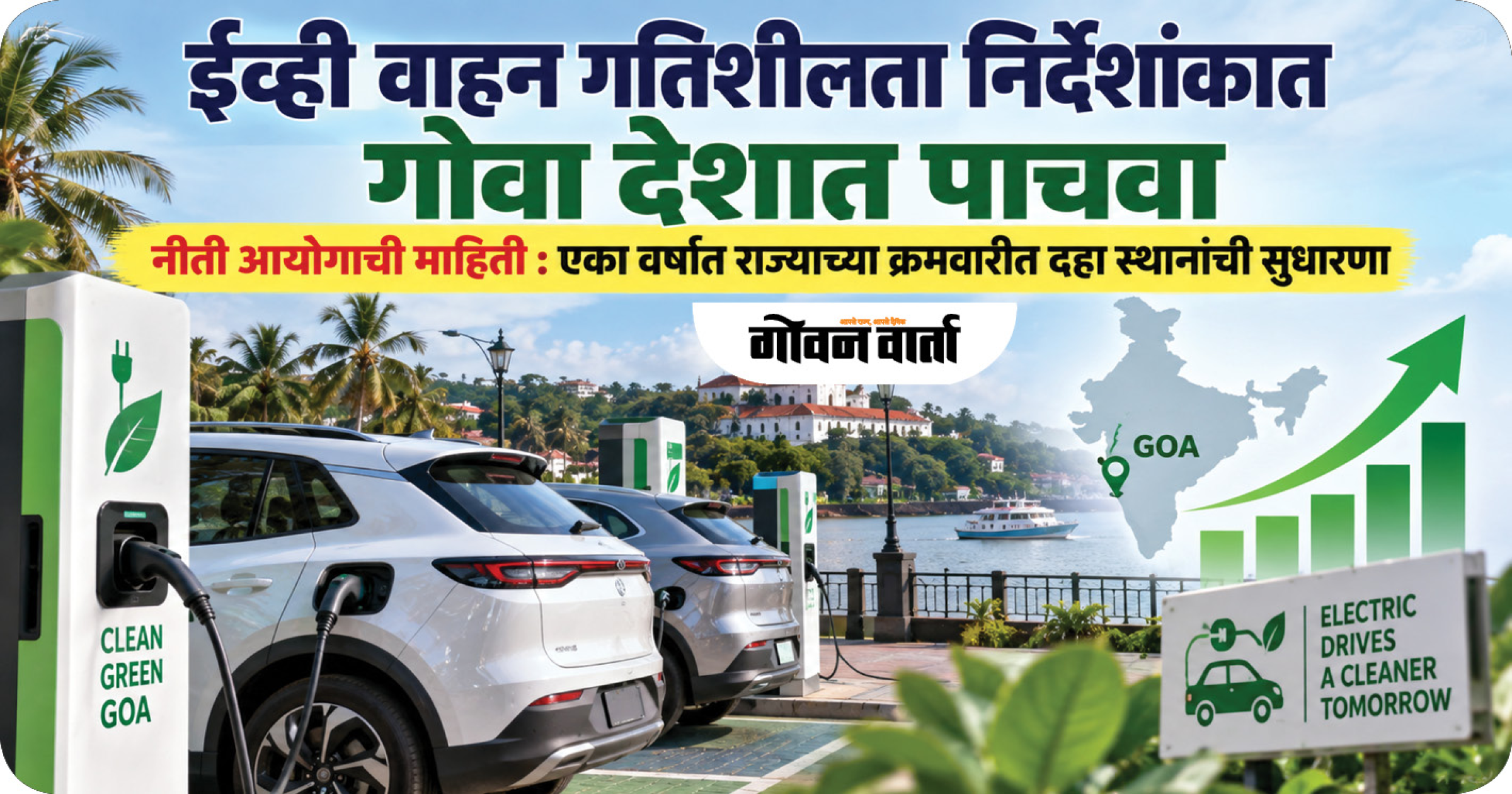 ईव्ही वाहन गतिशीलता निर्देशांकात गोवा देशात पाचवा