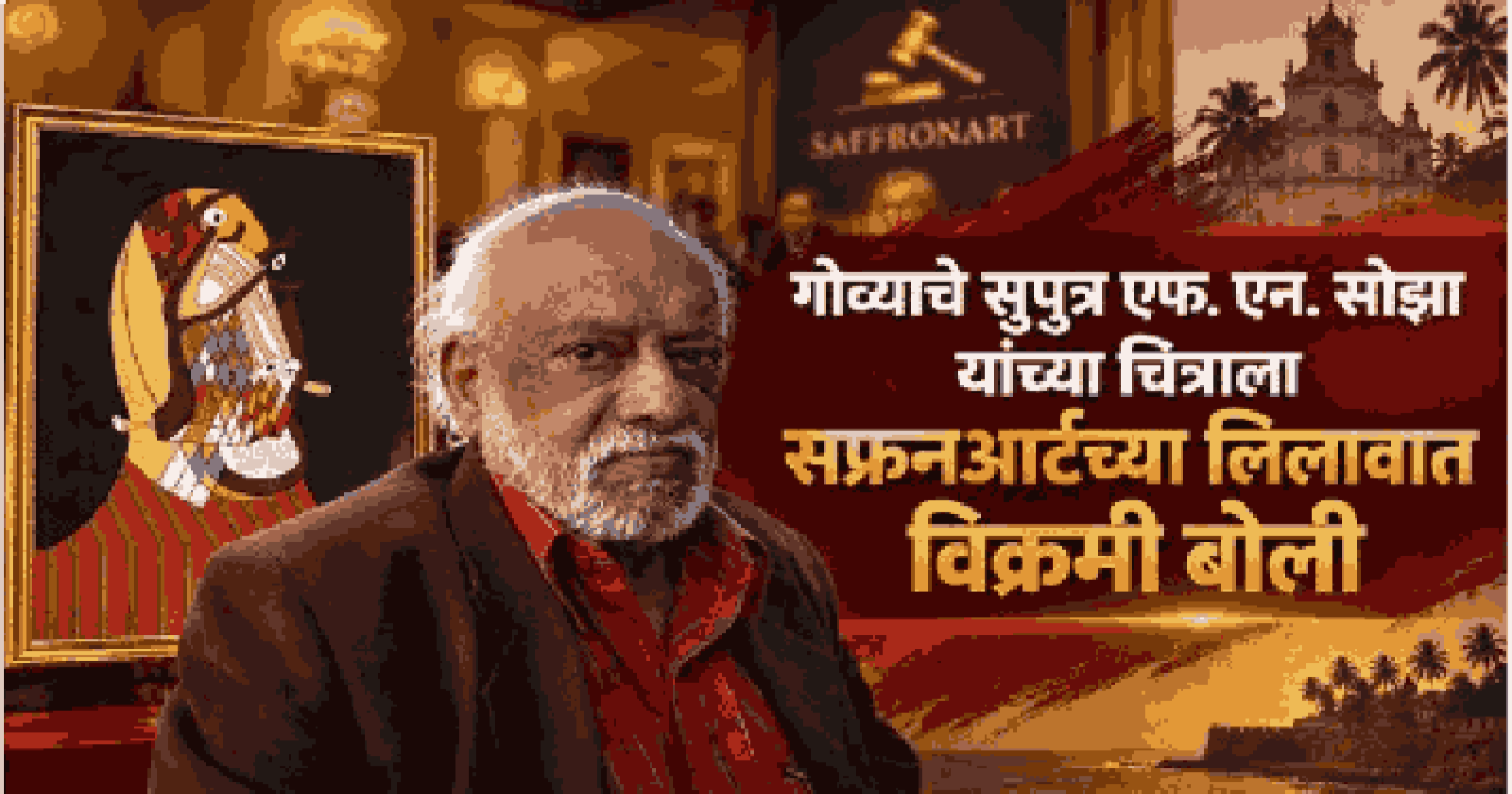 एफ. एन. सोझा यांच्या 'हनुमान - द मंकी गॉड' या दुर्मिळ चित्राचा १५.६० कोटी रुपयांना लिलाव