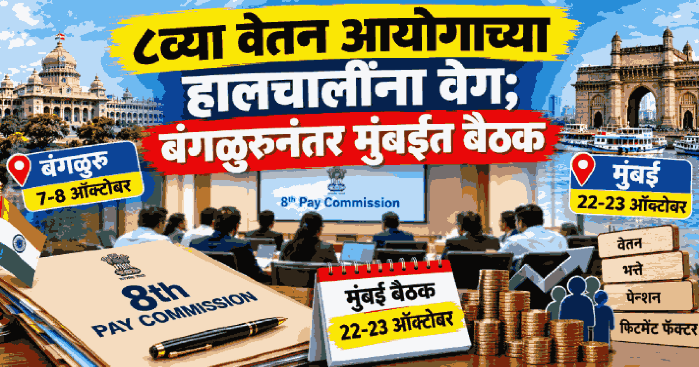 ८व्या वेतन आयोगाच्या हालचालींना वेग; बंगळुरूनंतर मुंबईत बैठक