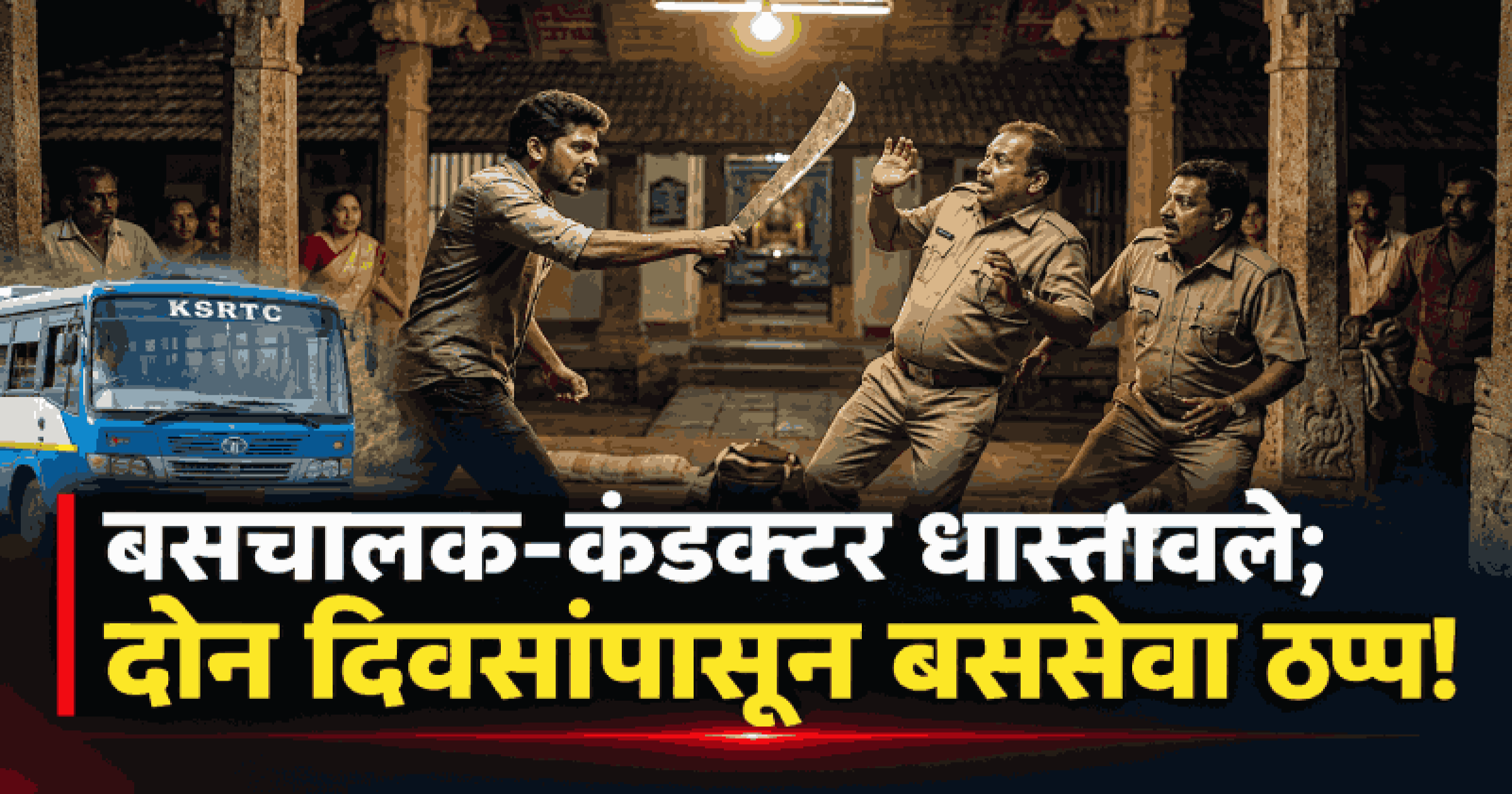 धक्कादायक! सत्तरीत कदंब बस चालक-कंडक्टरवर कोयत्याने हल्ल्याचा प्रयत्न
