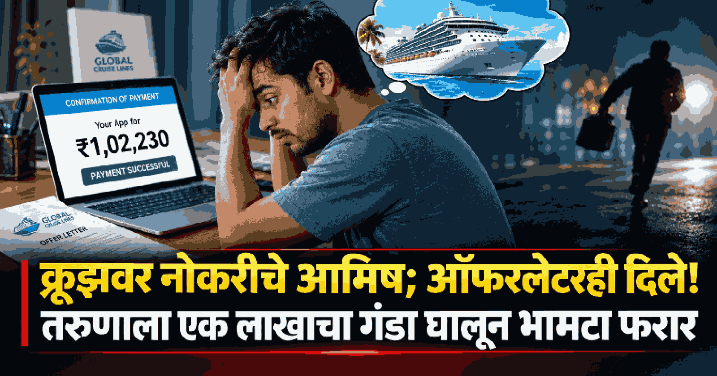क्रूझवर नोकरीचे आमिष दाखवून काणकोणच्या युवकाला १ लाखांचा गंडा!