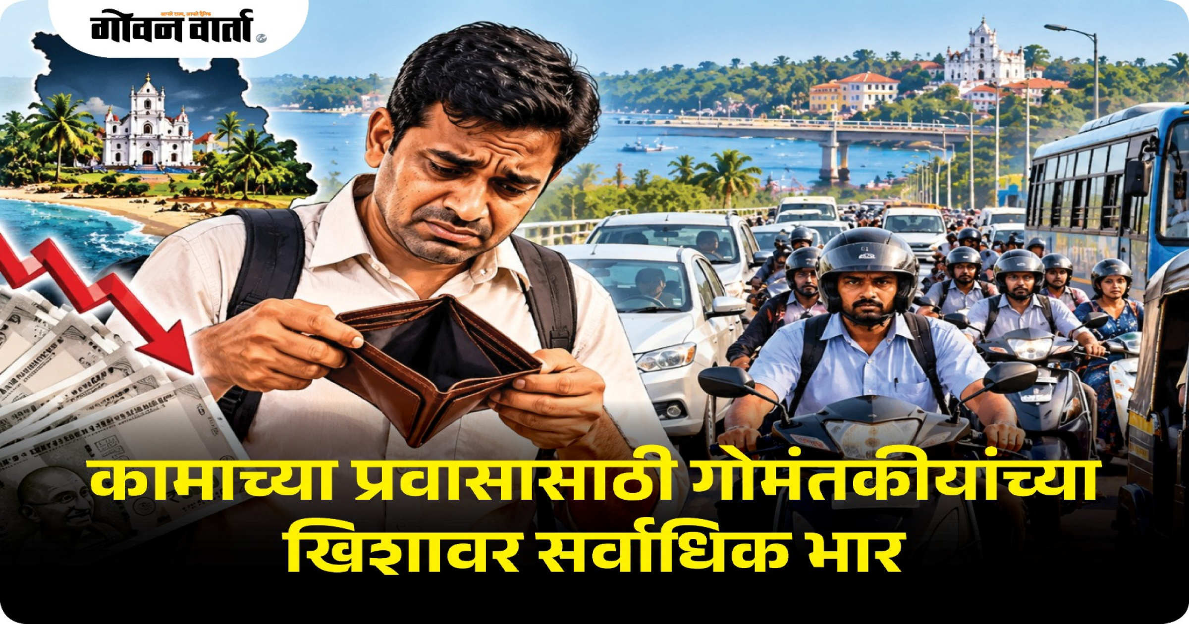 कामाच्या प्रवासासाठी गोमंतकीयांच्या खिशावर सर्वाधिक भार