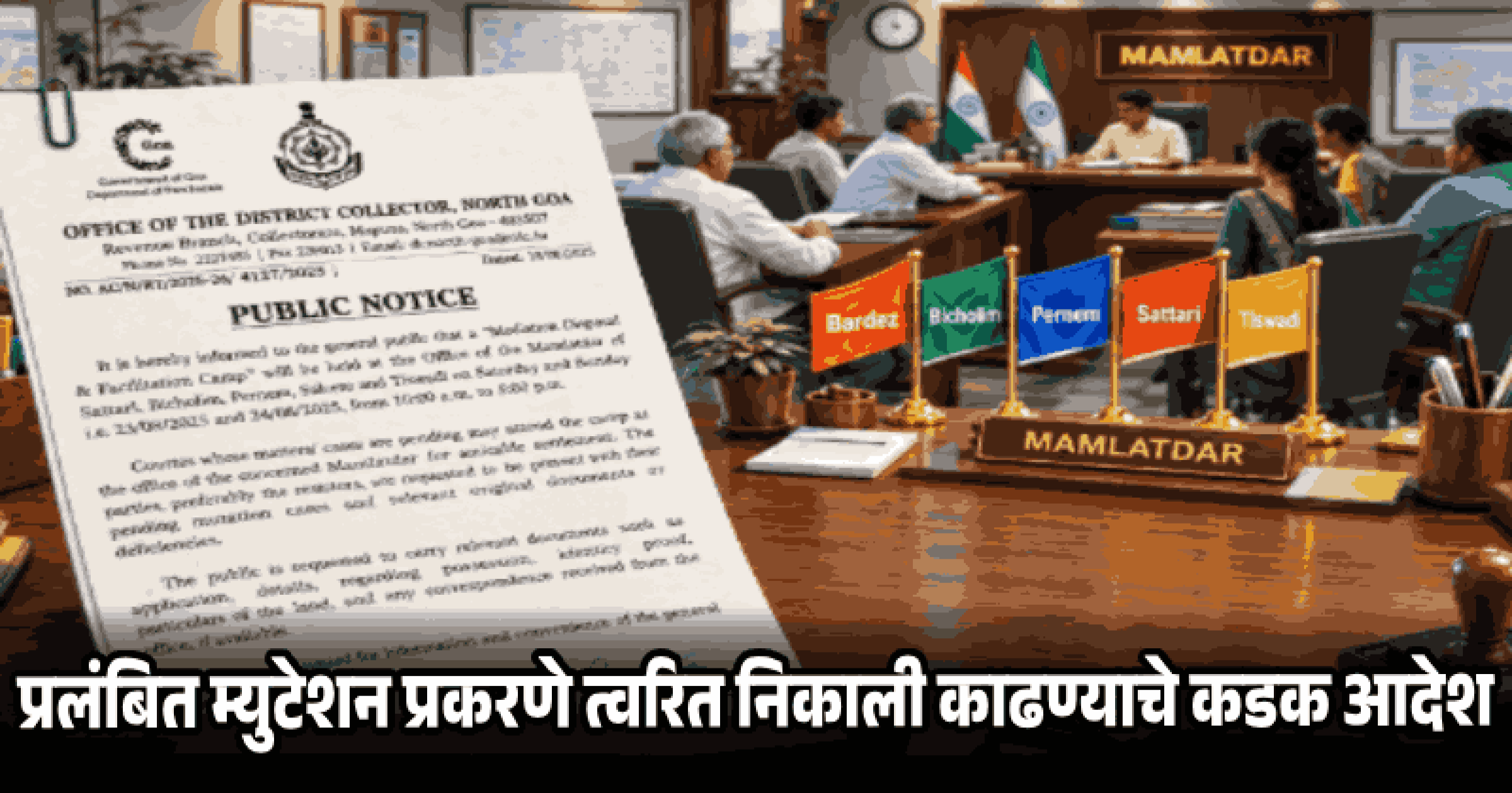 उत्तर गोव्यात २४ ऑक्टोबरला प्रलंबित म्युटेशन प्रकरणांच्या निपटाऱ्यासाठी विशेष शिबिर