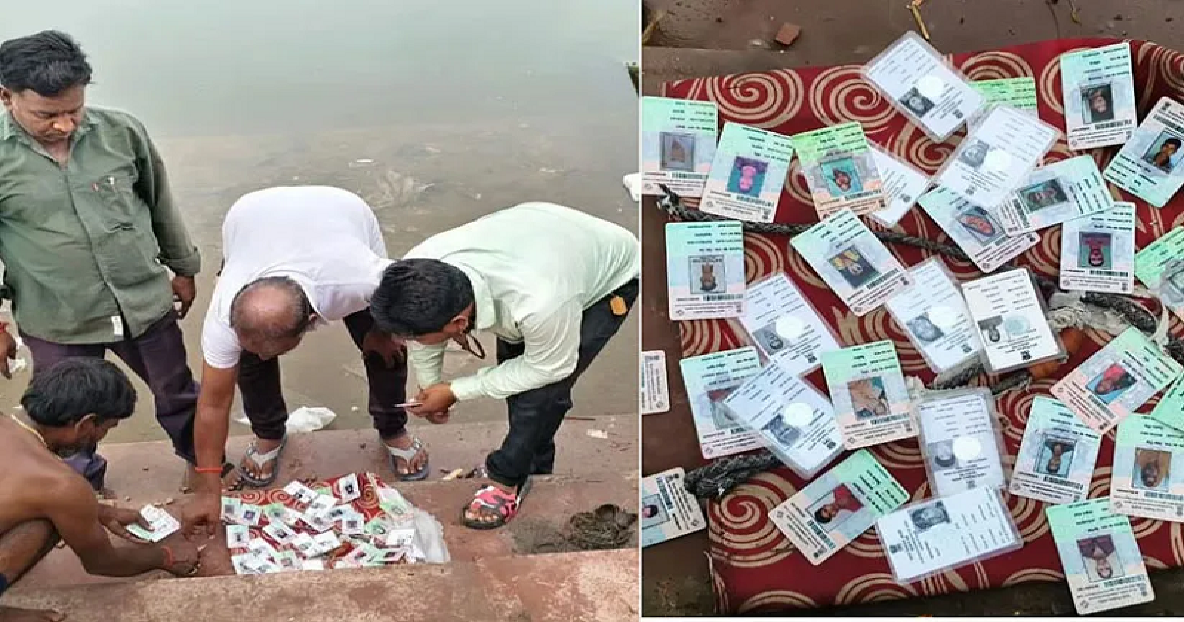मध्य प्रदेशात नर्मदा नदीपात्रात आढळली शेकडाे मतदार ओळखपत्रे
