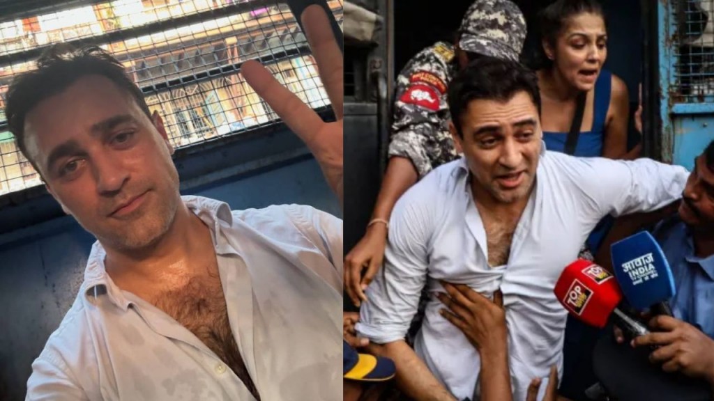 Bollywood actor Imran Khan amid reports of a Mumbai Police notice following his participation in a protest
