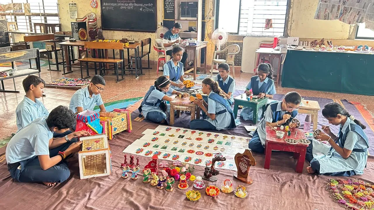 Handmade Diwali diyas, lanterns and handicrafts made by students of Abhyankar Deaf School in Ratnagiri
