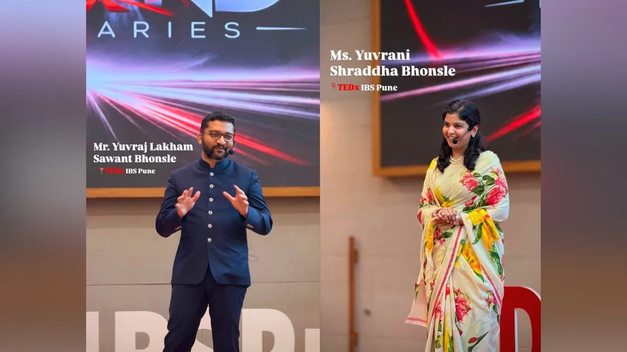 Yuvraj Lakhmaraje Bhonsle and Yuvrajni Shraddharaje Bhonsle at TEDxIBS Pune