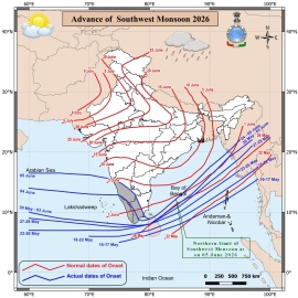 Southwest monsoon arrives right on schedule Goa; IMD issues yellow alert