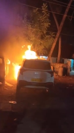 Car gutted in fire   at Baina; owner   rules out foul play